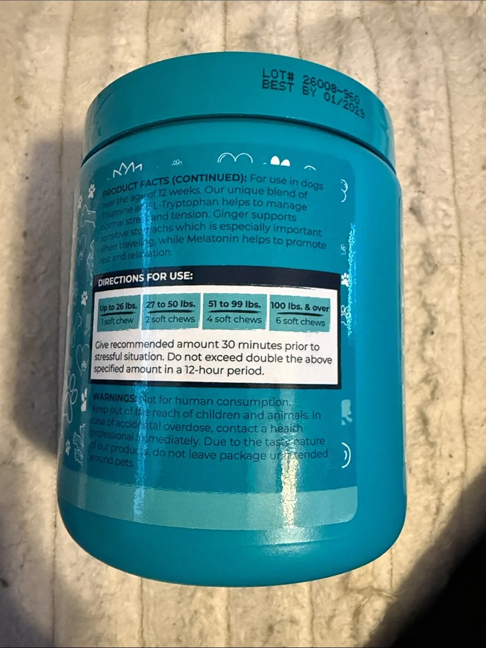 Calm Stress & Behavior Soft Chews for Dogs - Teal